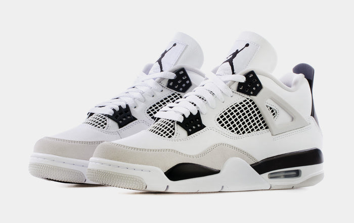 Air Jordan 4 Retro Military Black Mens Lifestyle Shoes (White/Black) Limit One Per Customer