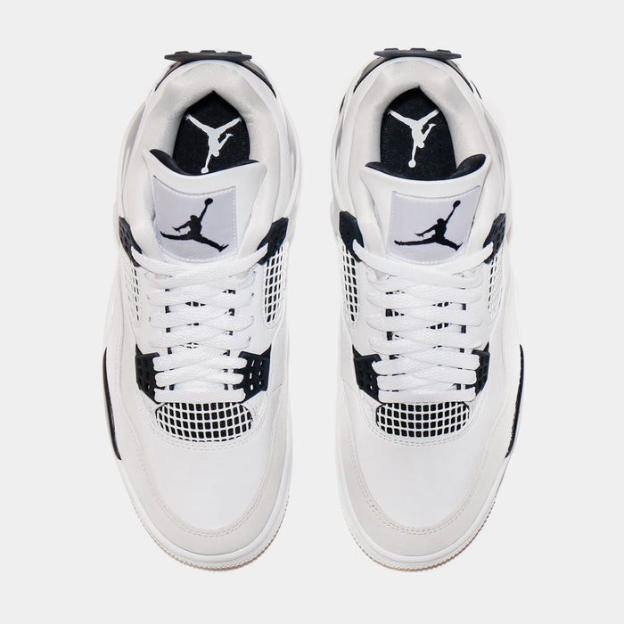Air Jordan 4 Retro Military Black Mens Lifestyle Shoes (White/Black) Limit One Per Customer
