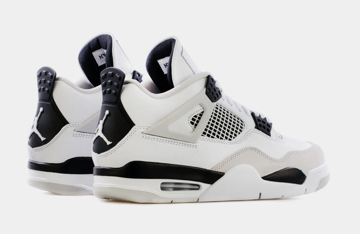 Air Jordan 4 Retro Military Black Mens Lifestyle Shoes (White/Black) Limit One Per Customer