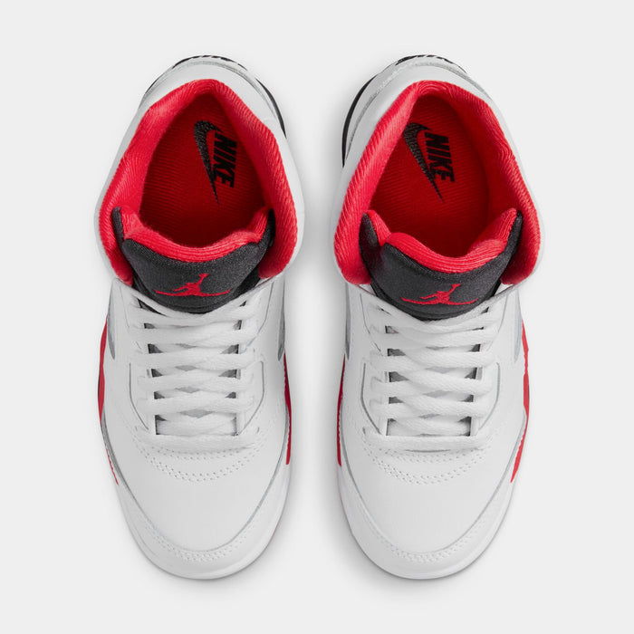 Air Jordan 5 Retro Fire Red Preschool Lifestyle Shoes (White/Fire Red/Black)