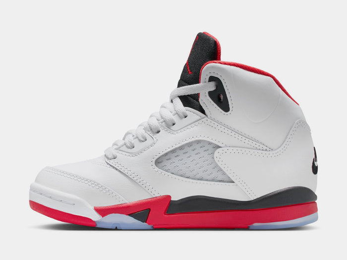 Air Jordan 5 Retro Fire Red Preschool Lifestyle Shoes (White/Fire Red/Black)