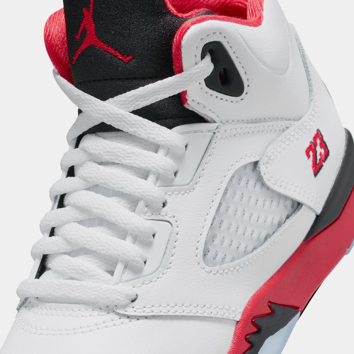 Air Jordan 5 Retro Fire Red Preschool Lifestyle Shoes (White/Fire Red/Black)