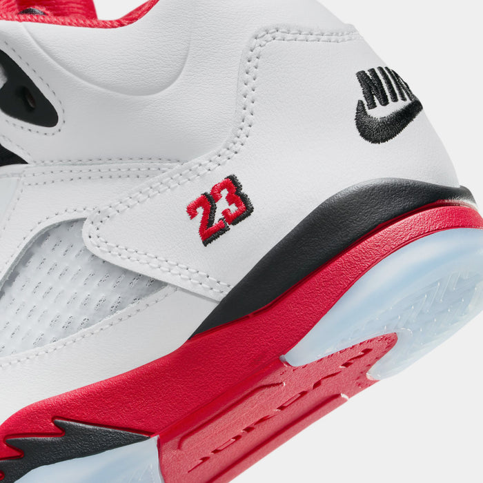 Air Jordan 5 Retro Fire Red Preschool Lifestyle Shoes (White/Fire Red/Black)