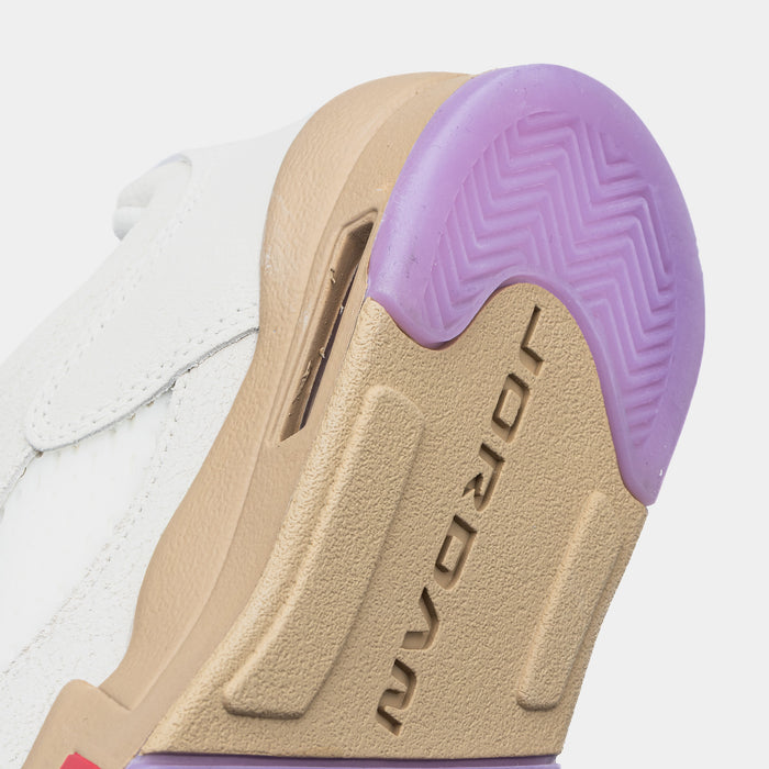 Air Jordan 5 Retro Low Grade School Lifestyle Shoes (Pale Ivory/Fusion Red/Desert)