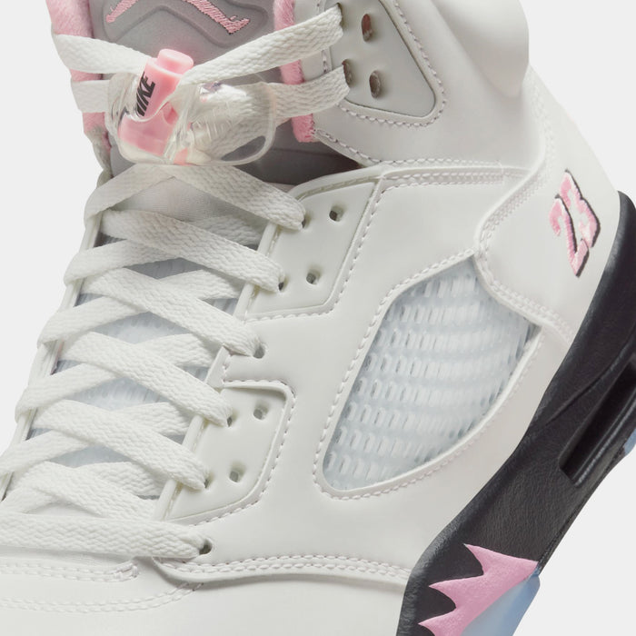 Air Jordan 5 Retro Medium Soft Pink Mens Lifestyle Shoes (White/Medium Soft Pink/Black)