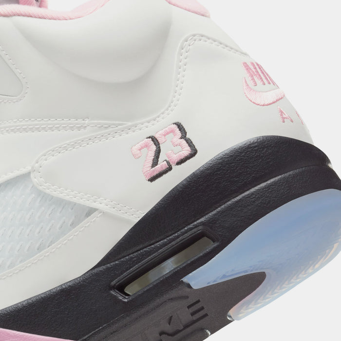 Air Jordan 5 Retro Medium Soft Pink Mens Lifestyle Shoes (White/Medium Soft Pink/Black)