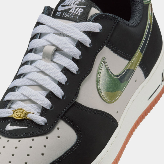 Air Force 1 Low Camo Swoosh Mens Lifestyle Shoes (White/Gum Medium Brown/Summit White/Black)