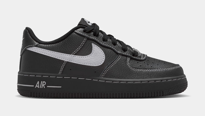 Air Force 1 LV8 Grade School Lifestyle Shoes (Black/Black/Black/Wolf Gray)