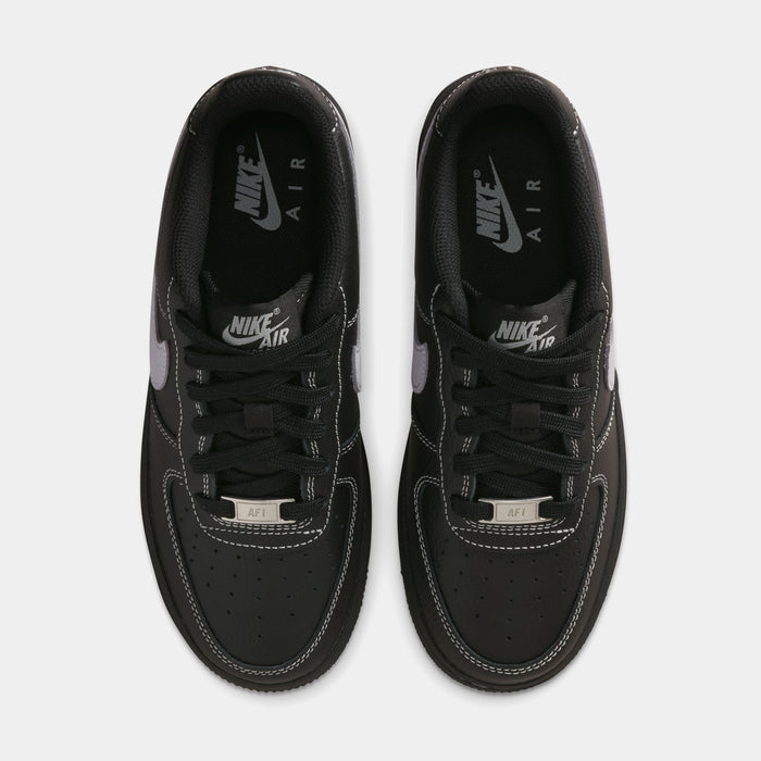 Air Force 1 LV8 Grade School Lifestyle Shoes (Black/Black/Black/Wolf Gray)