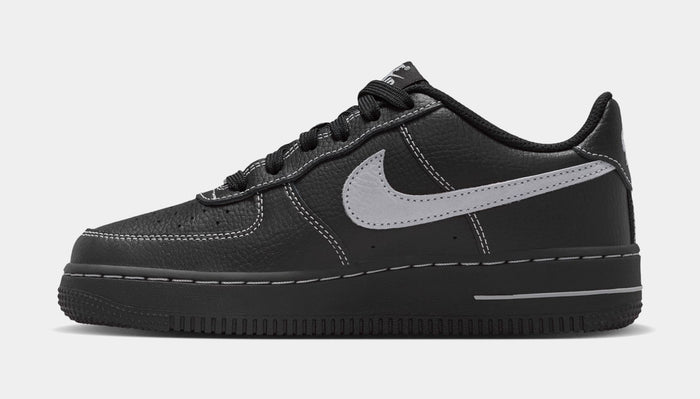 Air Force 1 LV8 Grade School Lifestyle Shoes (Black/Black/Black/Wolf Gray)