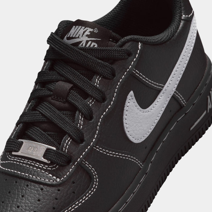 Air Force 1 LV8 Grade School Lifestyle Shoes (Black/Black/Black/Wolf Gray)