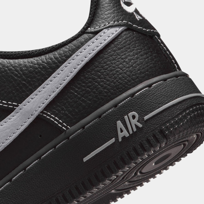 Air Force 1 LV8 Grade School Lifestyle Shoes (Black/Black/Black/Wolf Gray)