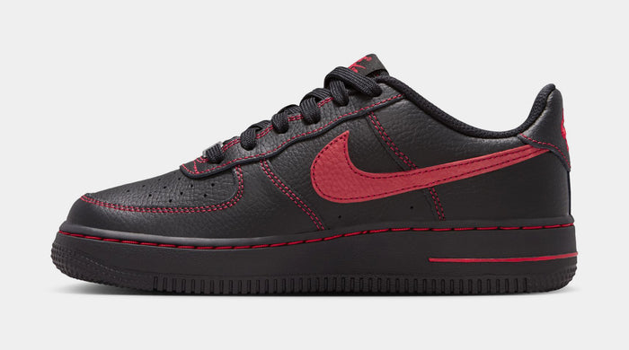 Air Force 1 LV8 Grade School Lifestyle Shoes (Black/University Red/Black/Black)