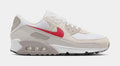 Air Max 90 Mens Running Shoes (White/College Grey/Vast Grey/University Red) Final Sale
