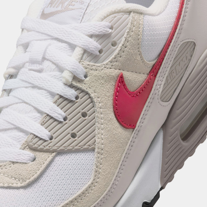Air Max 90 Mens Running Shoes (White/College Grey/Vast Grey/University Red) Final Sale