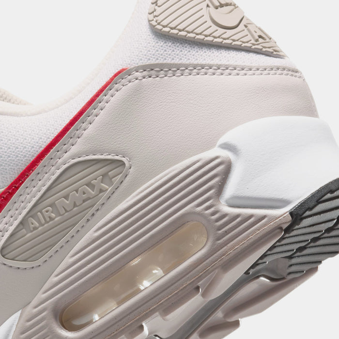 Air Max 90 Mens Running Shoes (White/College Grey/Vast Grey/University Red) Final Sale