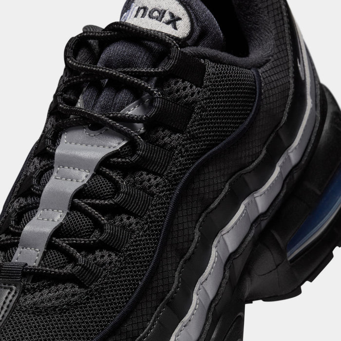 Air Max 95 Big Bubble Mens Running Shoes (Black/Black/White/Metallic Silver)
