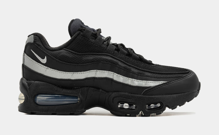 Air Max 95 Grade School Running Shoes (Black/Metallic Silver/Black/White)