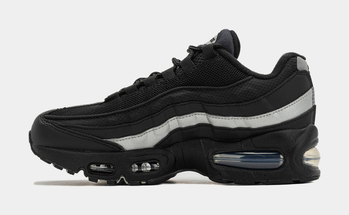 Air Max 95 Grade School Running Shoes (Black/Metallic Silver/Black/White)