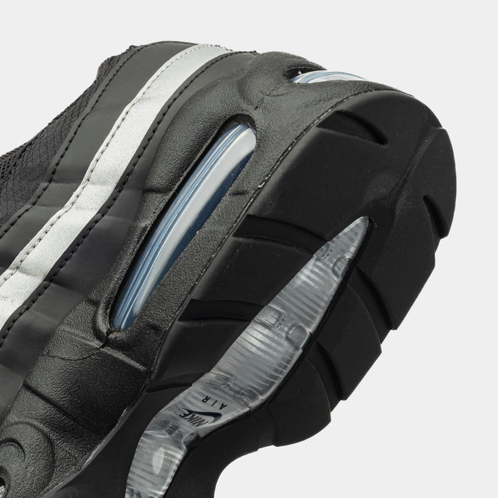 Air Max 95 Grade School Running Shoes (Black/Metallic Silver/Black/White)
