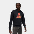 AJ5 Fire Graphic Fleece Pullover Mens Hoodie (Black/Red)