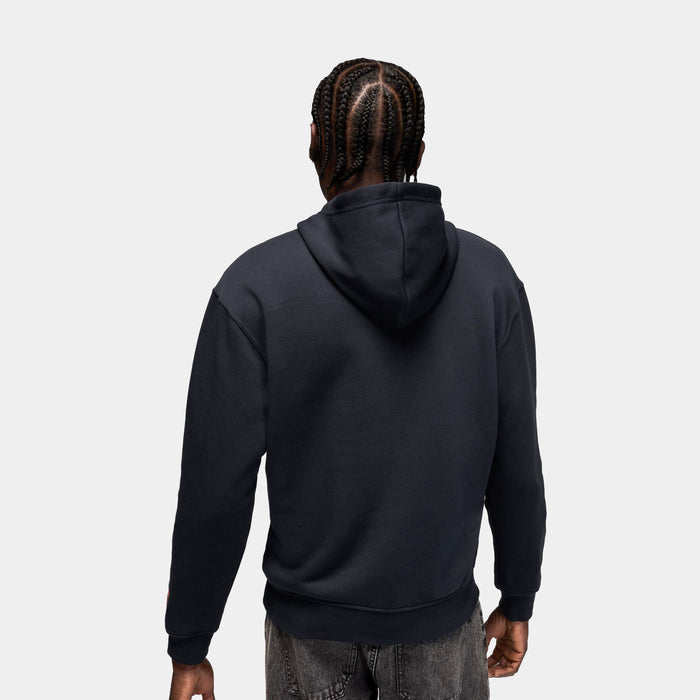 AJ5 Fire Graphic Fleece Pullover Mens Hoodie (Black/Red)