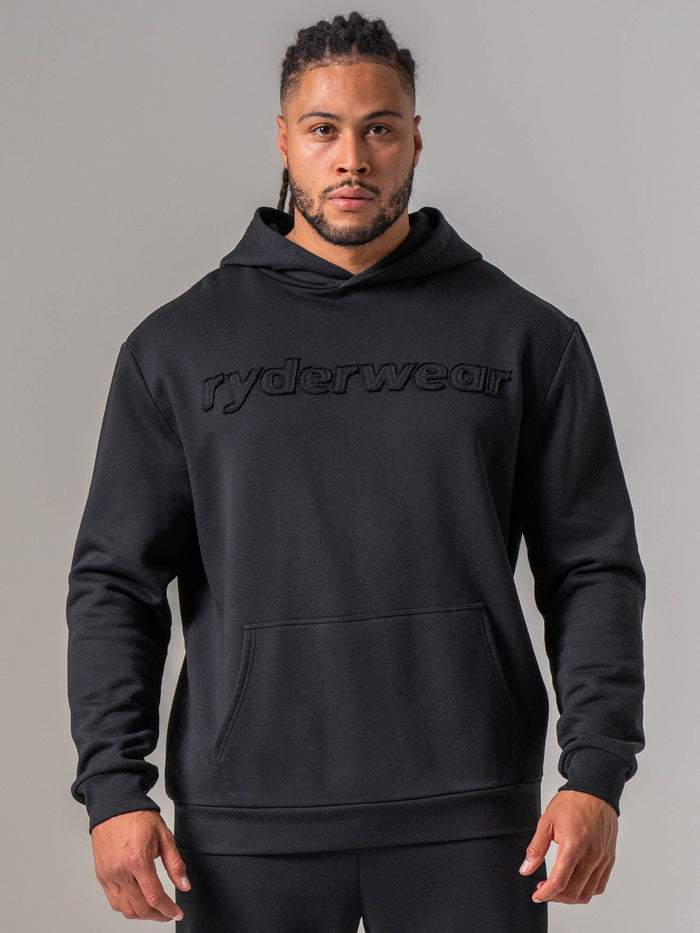 Applique Hoodie - Black Clothing Ryderwear