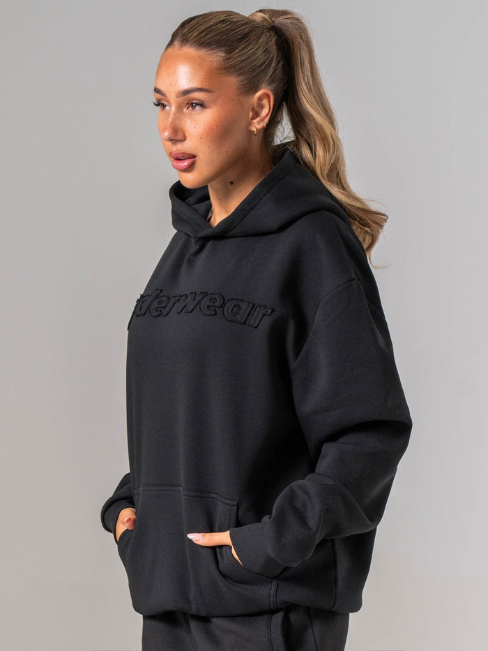 Applique Hoodie - Black Clothing Ryderwear