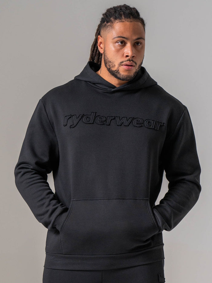 Applique Hoodie - Black Clothing Ryderwear