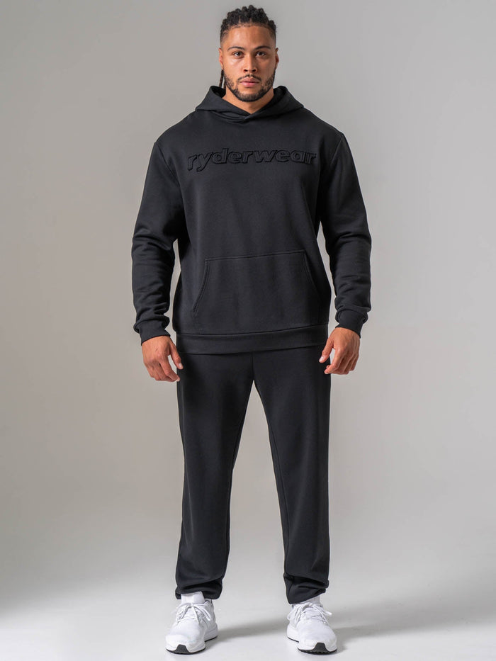 Applique Hoodie - Black Clothing Ryderwear