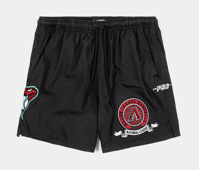 Arizona Diamondbacks Team Badge Woven Mens Shorts (Black/Red)