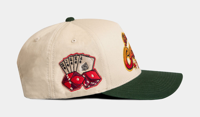 Bad Luck Casino Snapback Mens Hat (Beige/Green)
