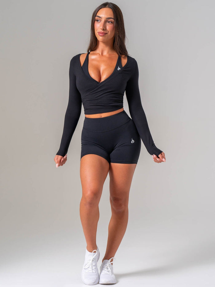 Ballet Wrap Top - Black Straps & Wraps Ryderwear