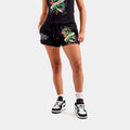 Black Rose Y2K Fleece Womens Shorts (Black)