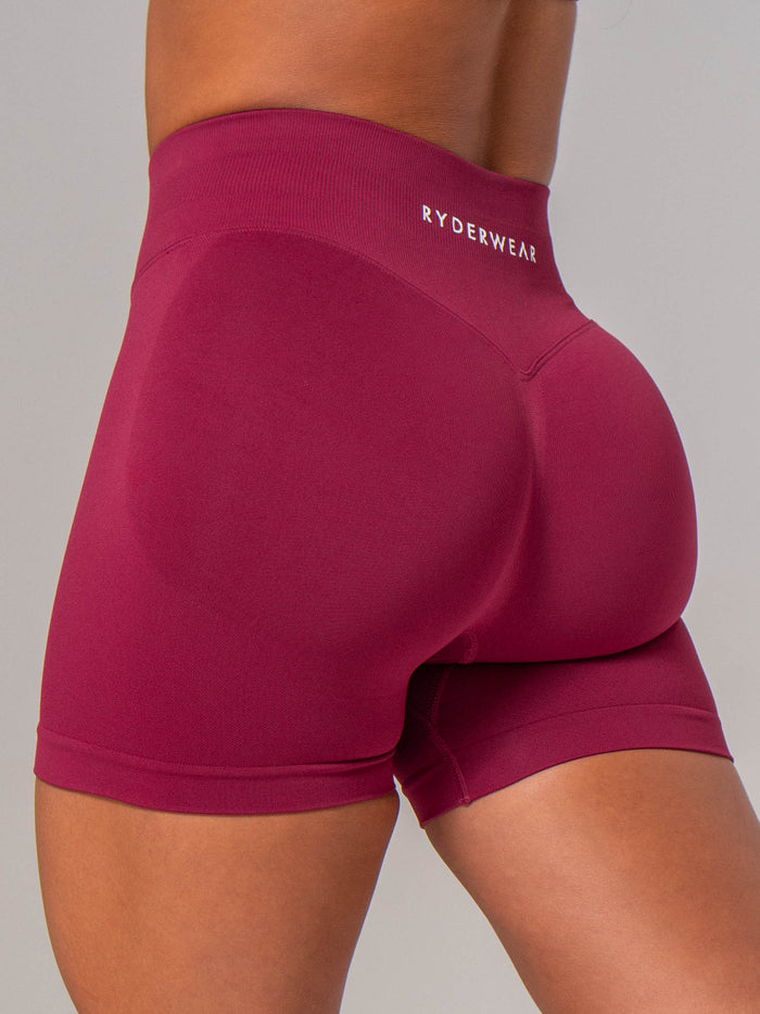 Boost Seamless Shorts - Wine Clothing Ryderwear