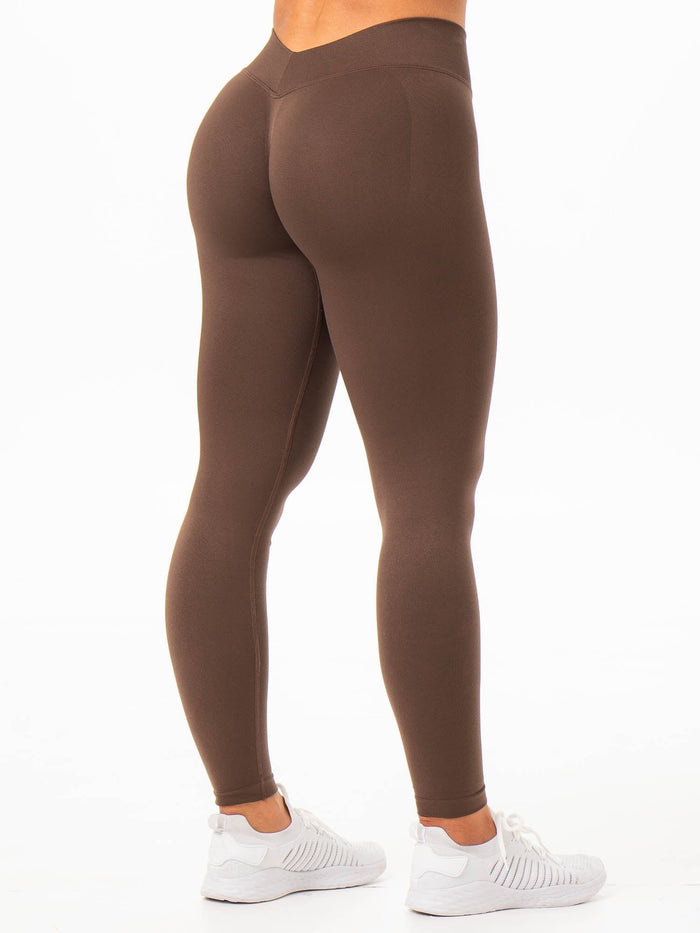 Boost V Back Leggings - Chocolate Clothing Ryderwear