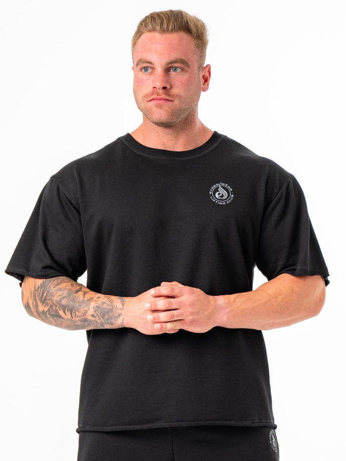Box Fleece T-Shirt - Black Clothing Ryderwear