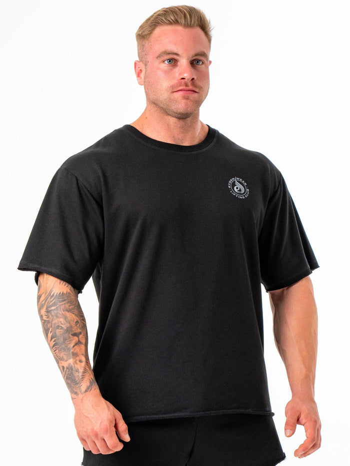 Box Fleece T-Shirt - Black Clothing Ryderwear