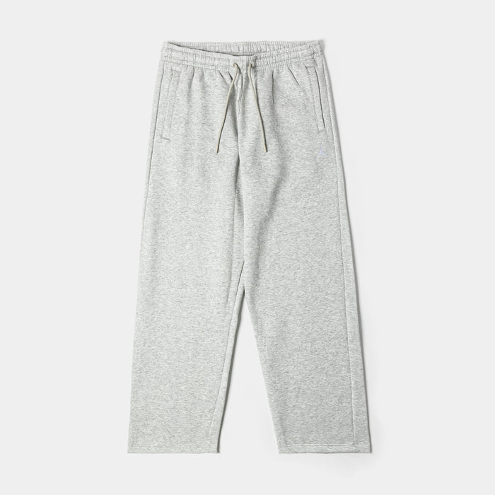 Brooklyn Fleece Oversized Open Hem Mens Sweatpants (Grey Heather/White)