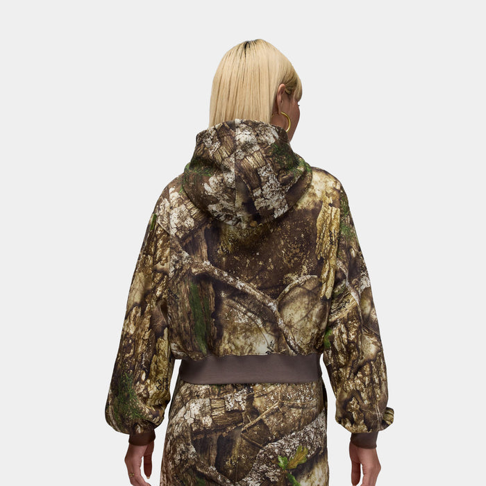 Brooklyn Fleece RealTree Mod Crop Full Zip Up Womens Jacket (Sail/Sail)