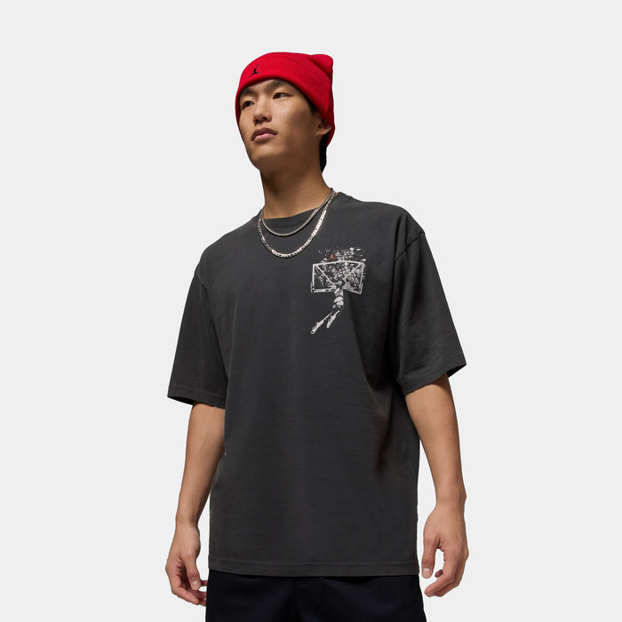 Brooklyn Oversized Graphic Mens Short Sleeve Shirt (Off-Noir/Sail)