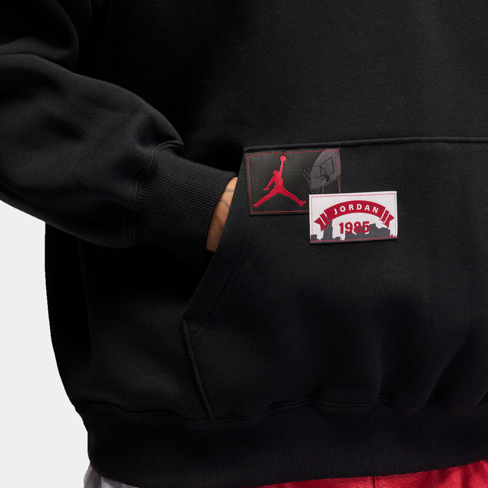 Brooklyn Oversized Pullover Fleece Mens Hoodie (Black)