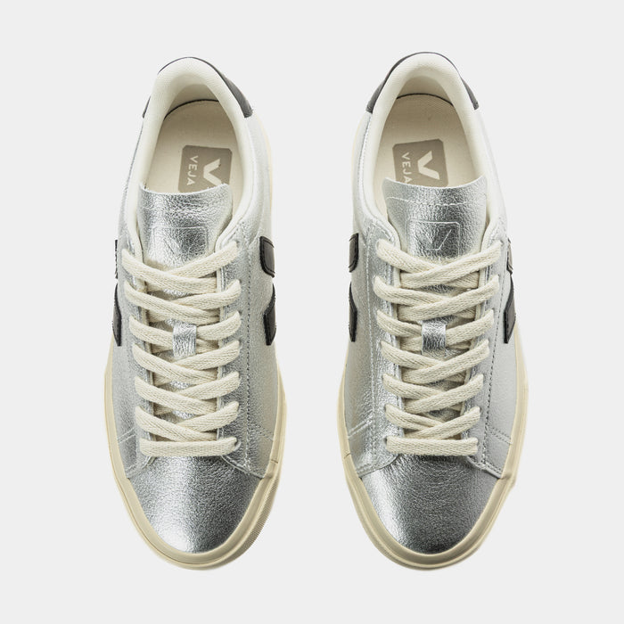 Campo Leather Womens Lifestyle Shoes (Silver/Black)