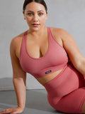 Circuit Rib Seamless Sports Bra - Dusty Red Clothing Ryderwear