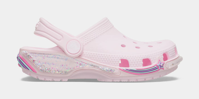 Classic Clog Star Sparkle Shaker Infant Toddler Sandals (Light Pink)