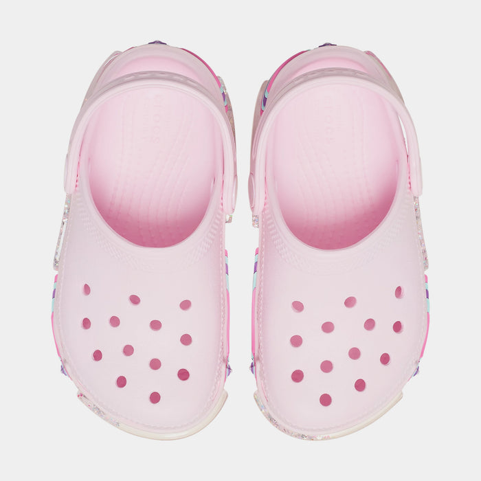 Classic Clog Star Sparkle Shaker Infant Toddler Sandals (Light Pink)