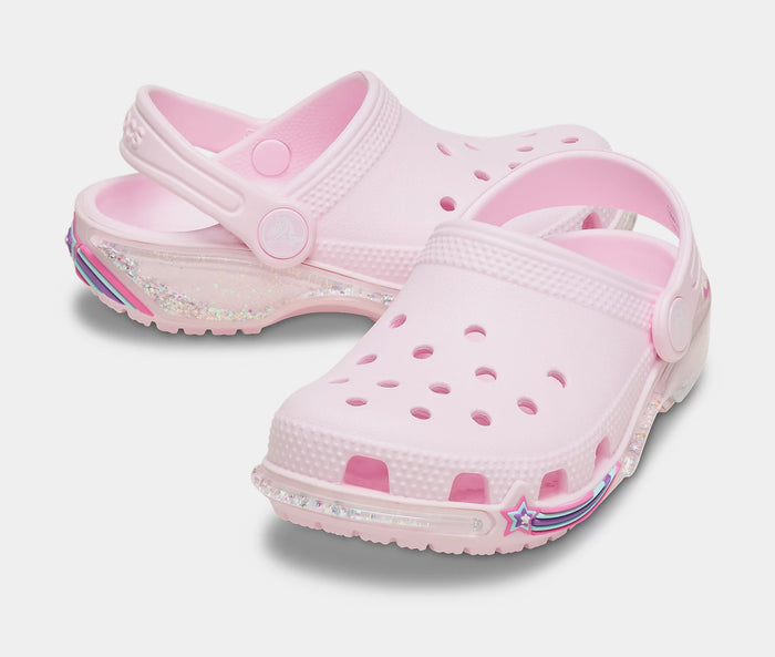 Classic Clog Star Sparkle Shaker Infant Toddler Sandals (Light Pink)