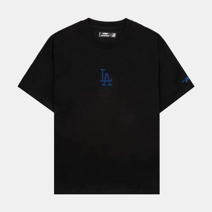 Classic Drop Shoulder Los Angeles Icon Mens Short Sleeve Shirt (Black/Blue)