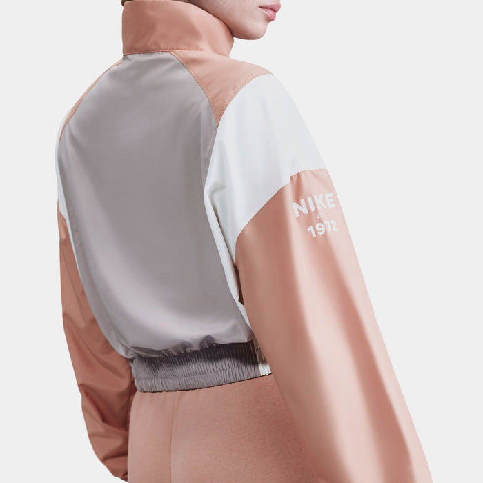 Classic Woven Lightweight 1/4 Zip Womens Jacket (College Grey/Rose Gold/Sail)
