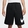 Club Fleece Swoosh Graphic Mens Shorts (Black/Black/White)